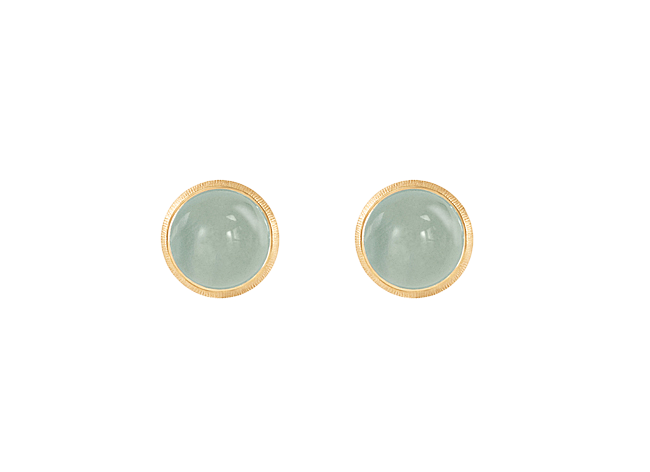 Ole Lynggaard Lotus Ohrstecker mit Aquamarin-Cabochons