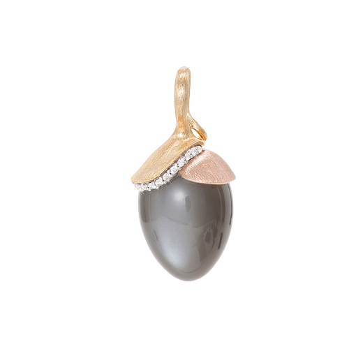 Ole Lynggaard Lotus Anhänger mit grauem Mondstein-Cabochon und Diamanten