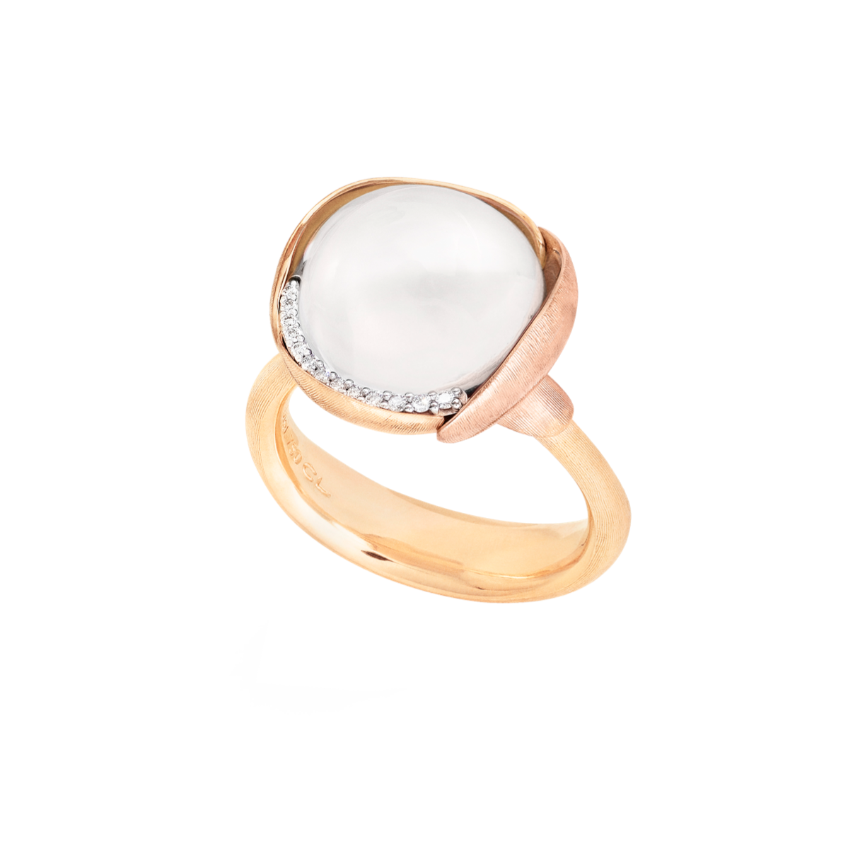 Ole Lynggaard Lotus Ring mit weißem Mondstein und Diamanten-62