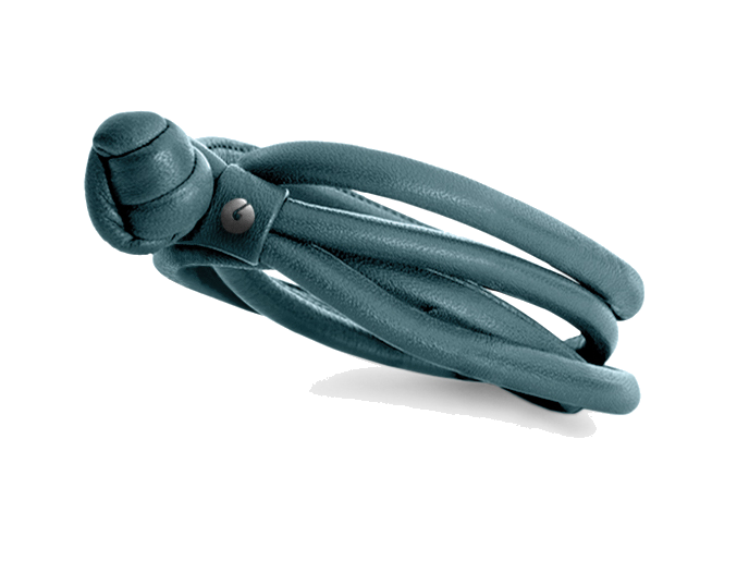 Ole Lynggaard Design Armband aus Leder in Farbe Petrol