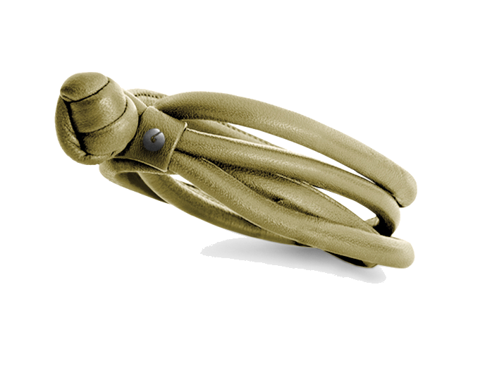 Ole Lynggaard Design Armband aus Leder in Farbe Olive
