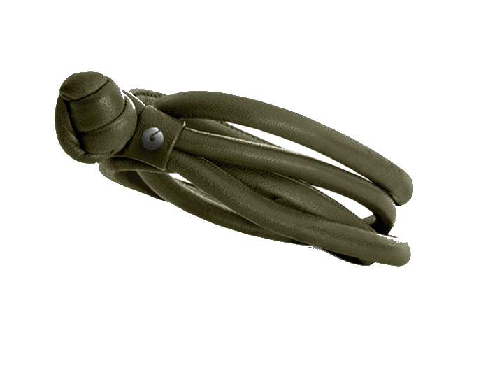 Ole Lynggaard Design Armband aus Leder in Farbe Army
