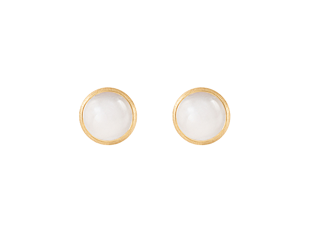 Ole Lynggaard Lotus Ohrstecker mit Mondstein-Cabochons
