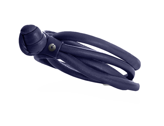Ole Lynggaard Design Armband aus Leder in Farbe Purple blue-L