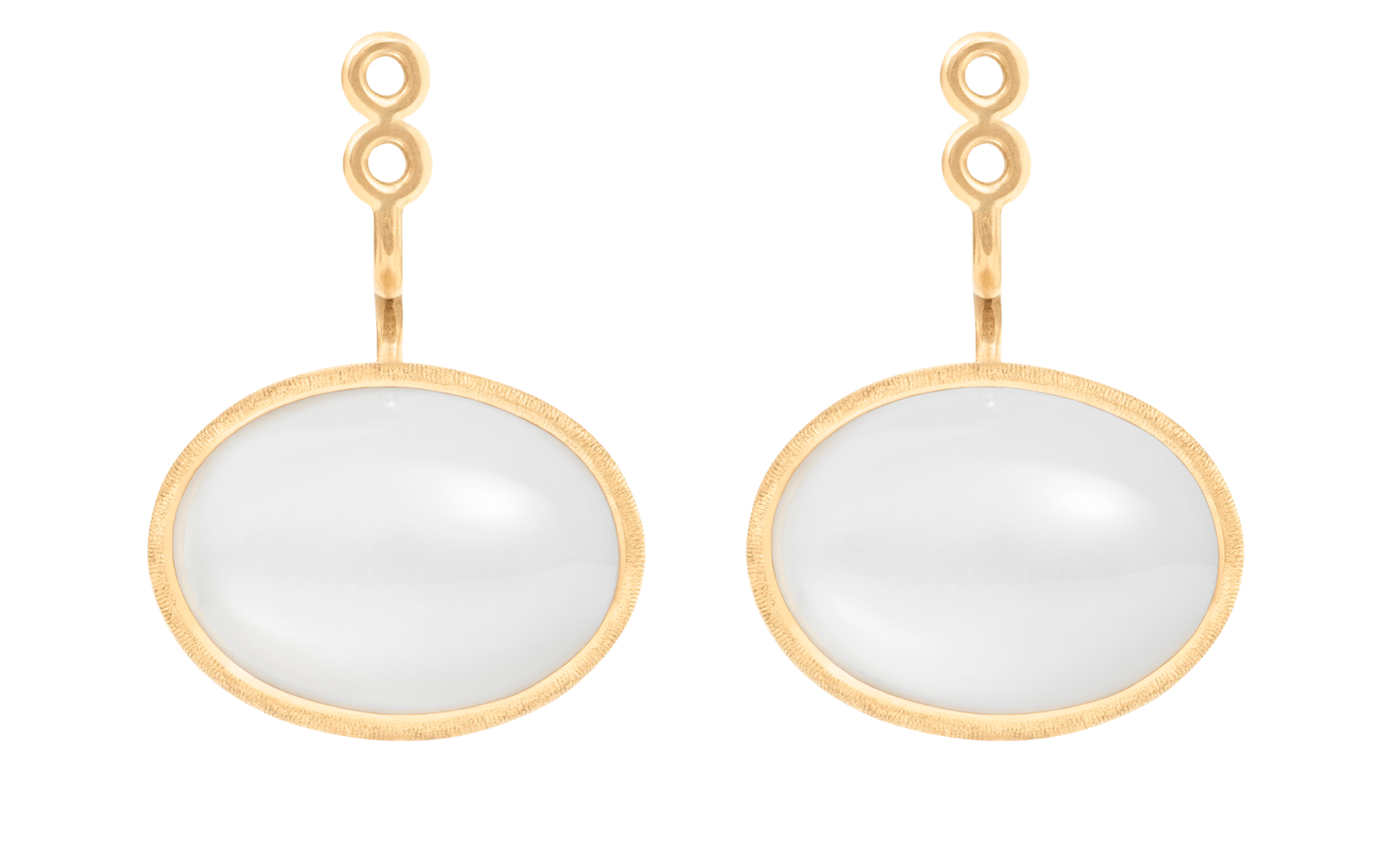 Ole Lynggaard Lotus Ohrring-Einhänger mit weißem Mondstein